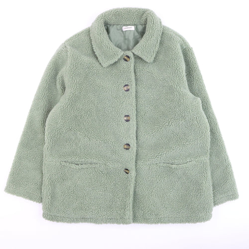 Damart Women’s Green Fleece Button Jacket L Warm Winter Coat