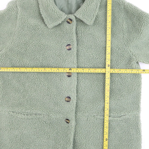 Damart Women’s Green Fleece Button Jacket L Warm Winter Coat