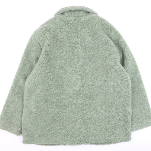 Damart Women’s Green Fleece Button Jacket L Warm Winter Coat