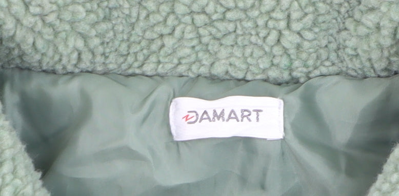Damart Women’s Green Fleece Button Jacket L Warm Winter Coat