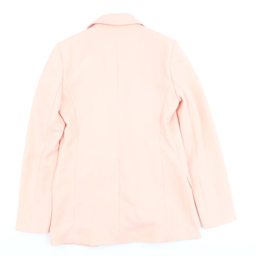 River Island Women Pink Double-Breasted Blazer Jacket Size 8