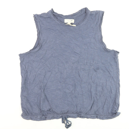 Next Women's Blue Cotton Sleeveless Tank Top UK 20