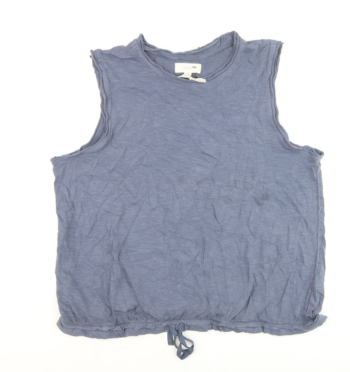 Next Women's Blue Cotton Sleeveless Tank Top UK 20