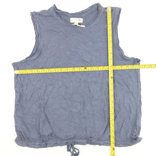 Next Women's Blue Cotton Sleeveless Tank Top UK 20
