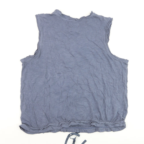 Next Women's Blue Cotton Sleeveless Tank Top UK 20