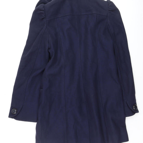 French Connection Women's Blue Wool Pea Coat Size 10 Double Breasted