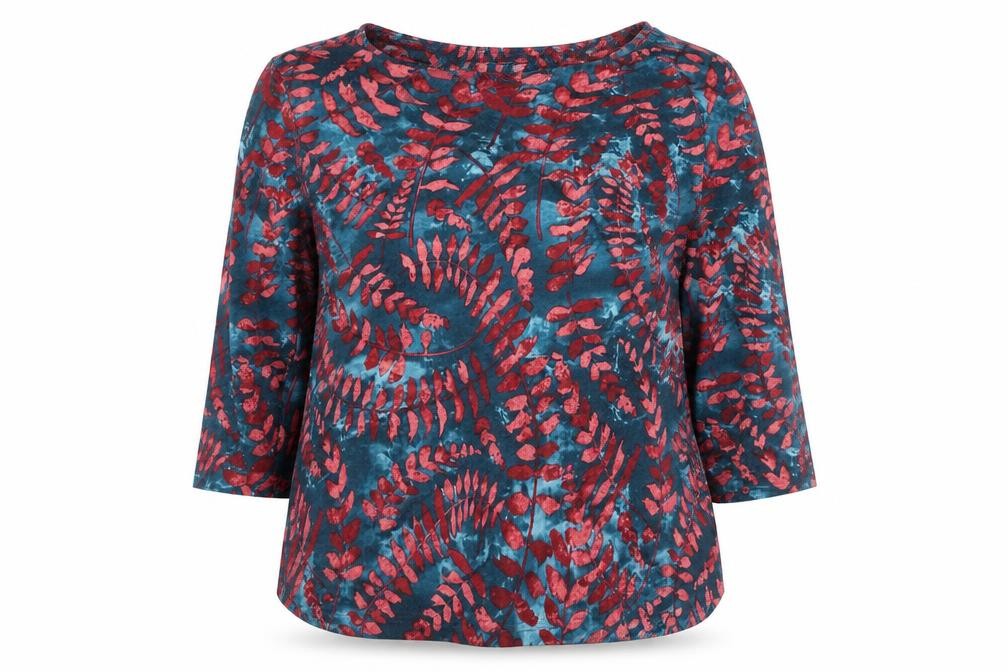 Front view of Honor Millburn women’s multicoloured floral tunic blouse, size UK 22