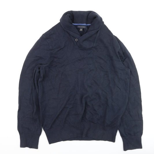 Banana Republic Men’s Blue Collared Pullover Jumper Size M