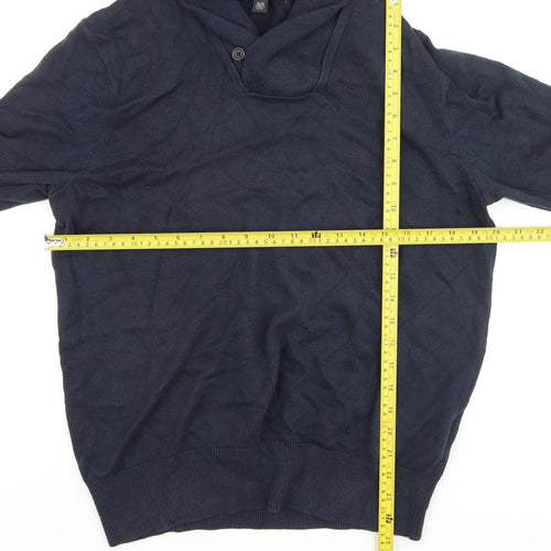 Banana Republic Men’s Blue Collared Pullover Jumper Size M