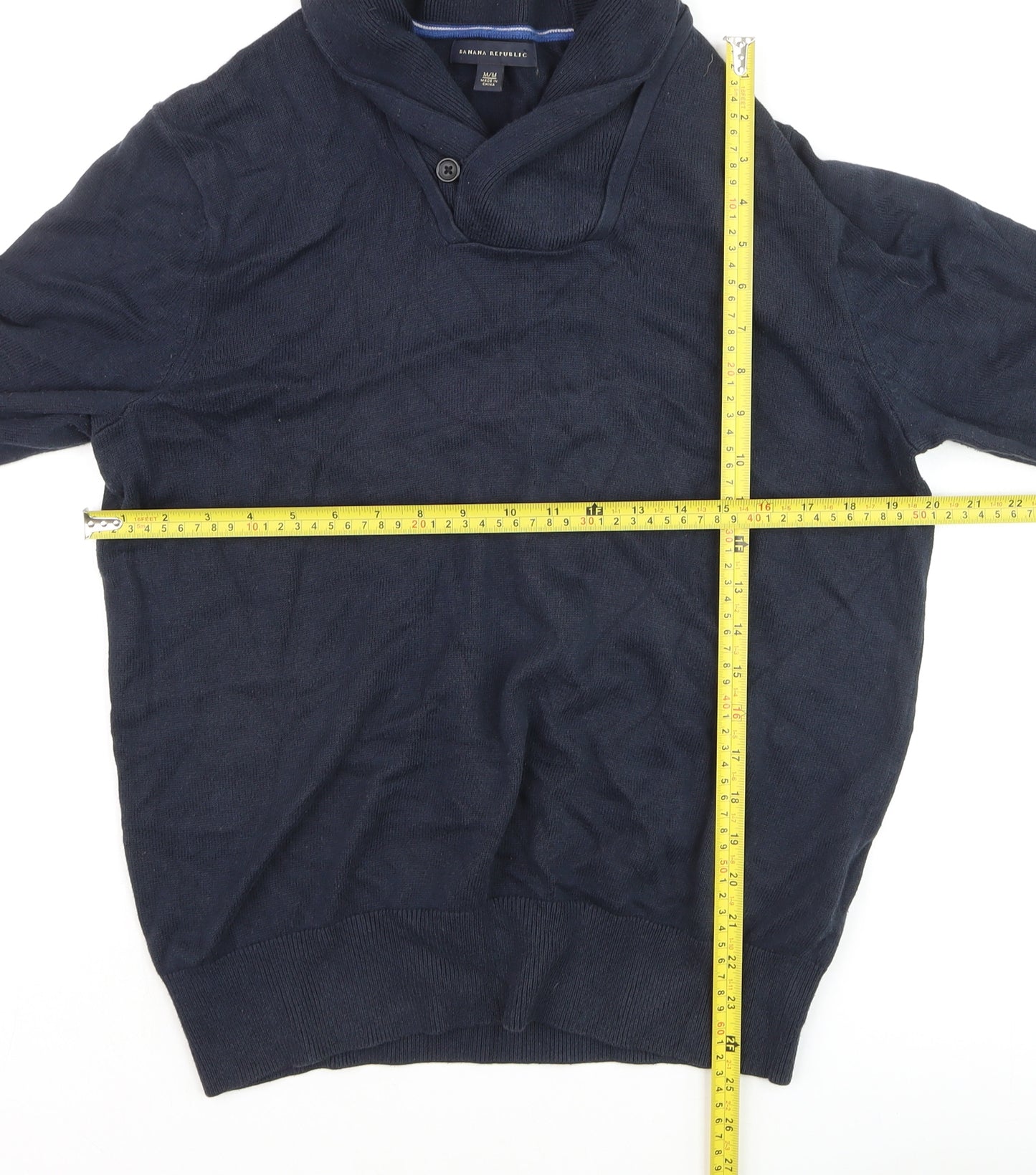 Banana Republic Men’s Blue Collared Pullover Jumper Size M