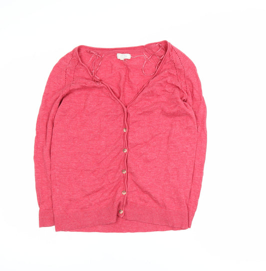 Fat Face Women’s Pink Cotton V-Neck Cardigan UK 10