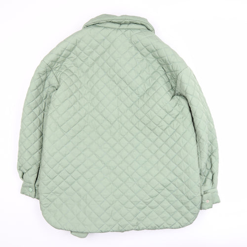 Tales Womens Green Quilted Mid-Length Jacket Size M