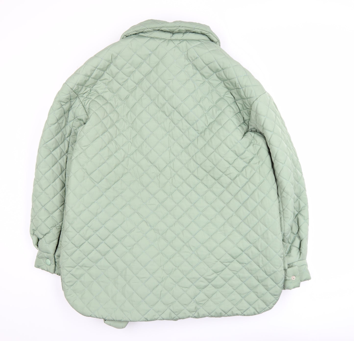 Tales Womens Green Quilted Mid-Length Jacket Size M