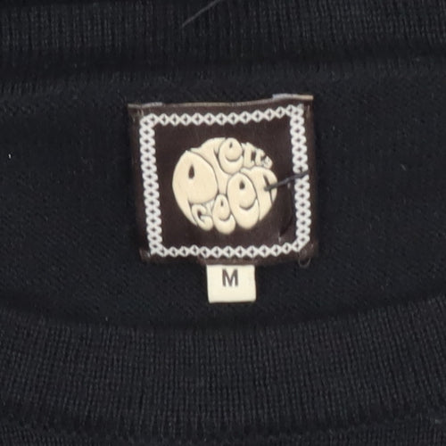 Pretty Green Mens Black Wool Blend Crew Neck Jumper M