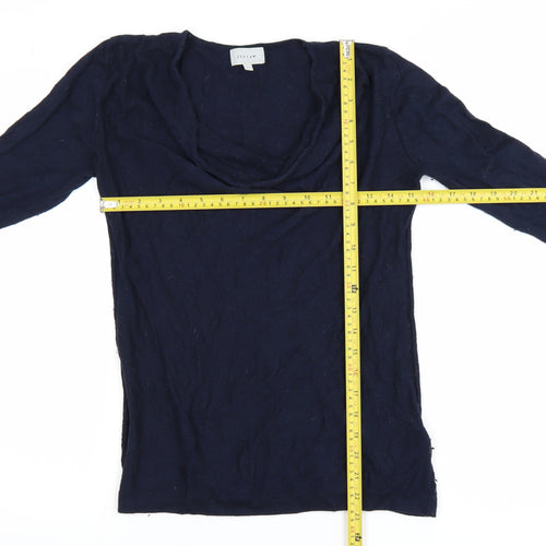 Jigsaw Women's Blue Cowl Neck Long Sleeve Knit Top Size S