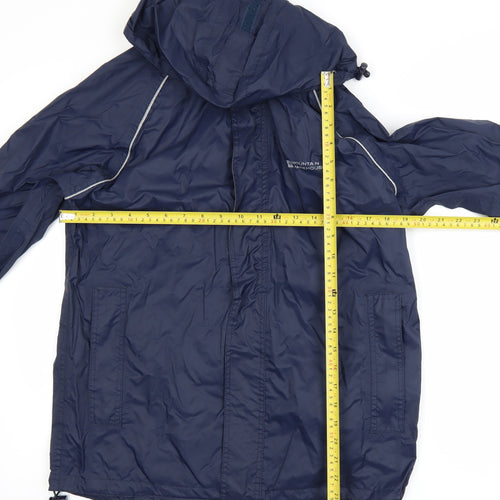 Mountain Warehouse Mens Blue XS Waterproof Hooded Rain Jacket