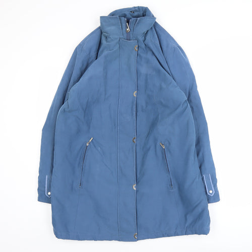 Katherine Hammond Women's Blue Long Coat Size 14 Lined Overcoat