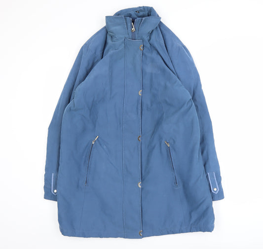 Katherine Hammond Women's Blue Long Coat Size 14 Lined Overcoat