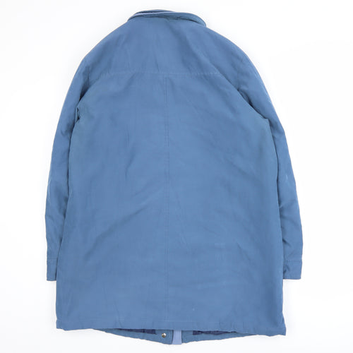 Katherine Hammond Women's Blue Long Coat Size 14 Lined Overcoat