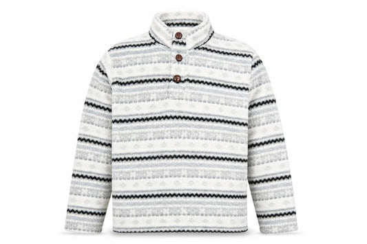 Cotton Traders Men’s Grey Fleece Henley Sweatshirt XL Winter Warm