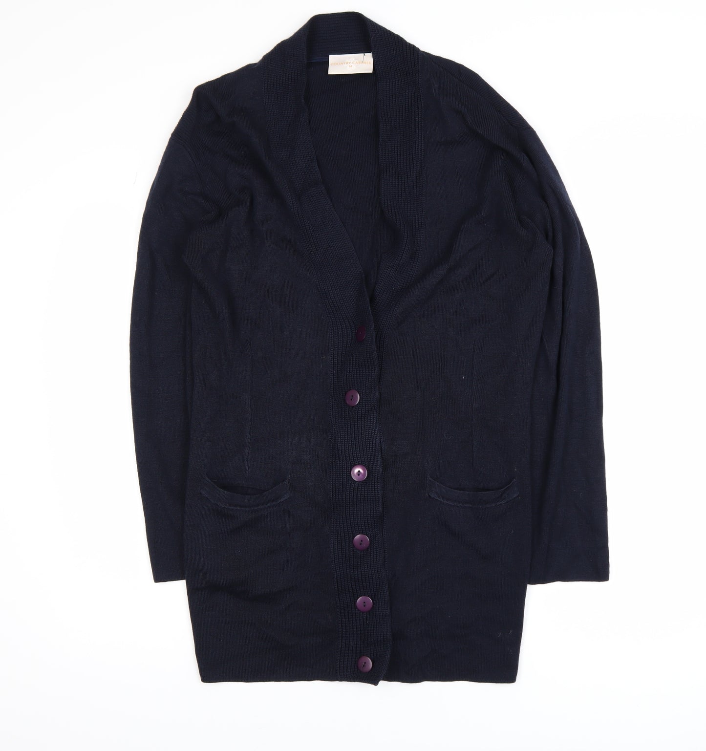 Country Casuals Men's Black Wool Blend Button Cardigan M