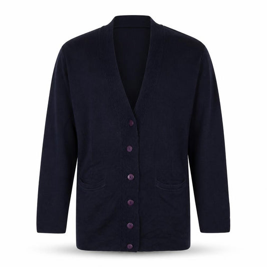 Front view of Country Casuals Men's Black Wool Blend Button Cardigan M