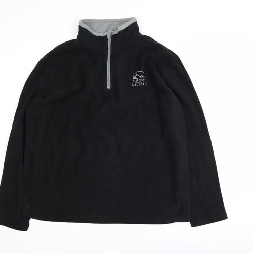 Atlas For Men Black XL Men's Activewear 1/4 Zip Fleece Jacket