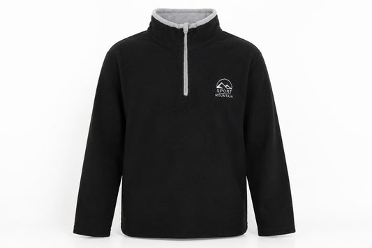 Front view of Atlas For Men Black XL Men's Activewear 1/4 Zip Fleece Jacket
