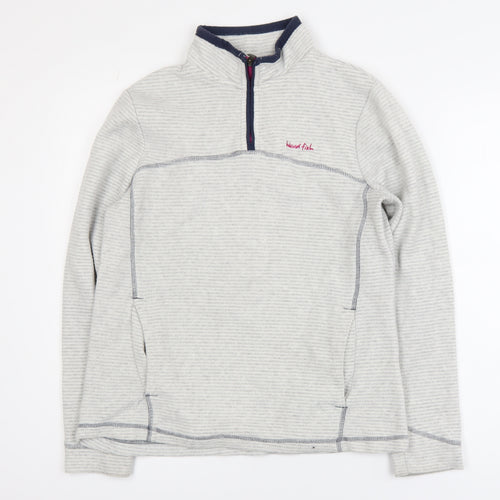 Weird Fish Women’s Grey 1/4 Zip Fleece Active Jacket Size 10