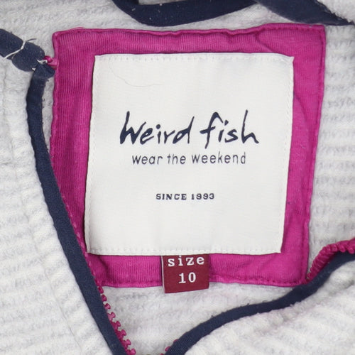Weird Fish Women’s Grey 1/4 Zip Fleece Active Jacket Size 10