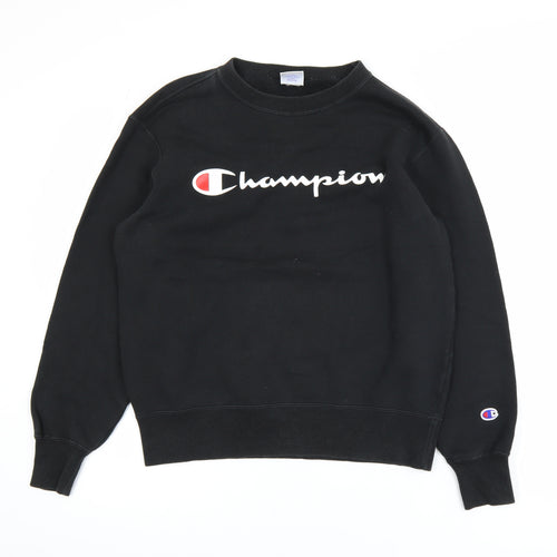 Champion Men's Black Medium Pullover Sweatshirt with Logo