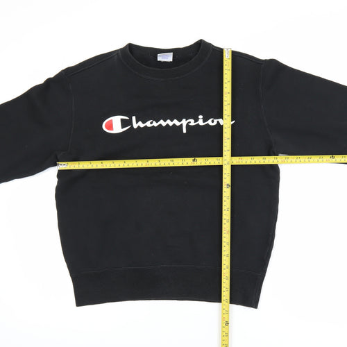 Champion Men's Black Medium Pullover Sweatshirt with Logo