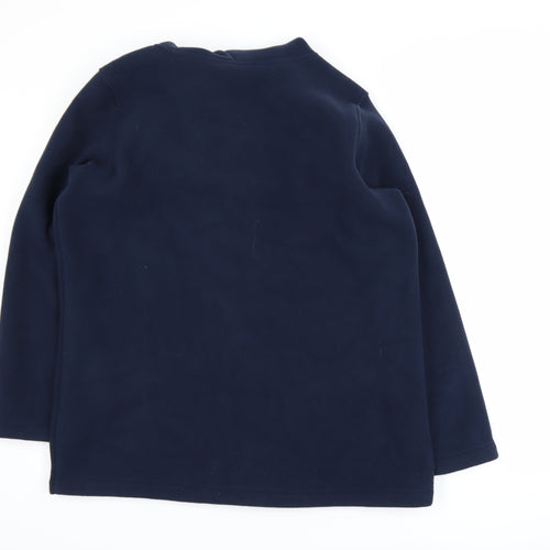 EWM Womens Blue Hooded Mid-Length Duffle Coat Size M Fleece