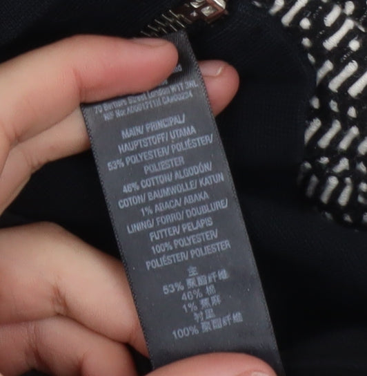 Miss Selfridge Women’s Black Herringbone Bomber Jacket Size 6