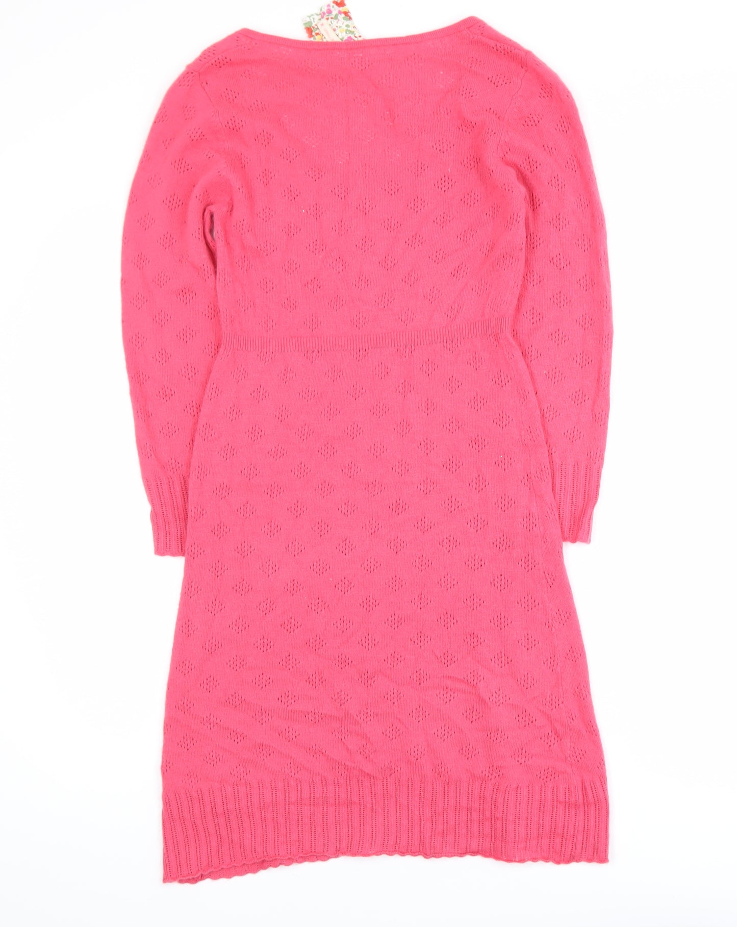 White Stuff Women Pink Jumper Dress Size 8 Knit Long Sleeve
