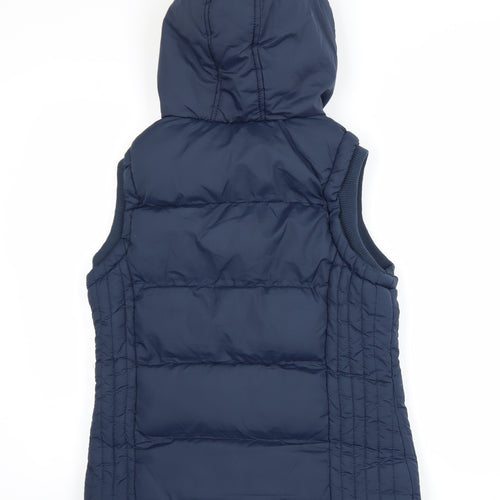 Peacocks Women’s Blue Hooded Puffer Waistcoat Size 10