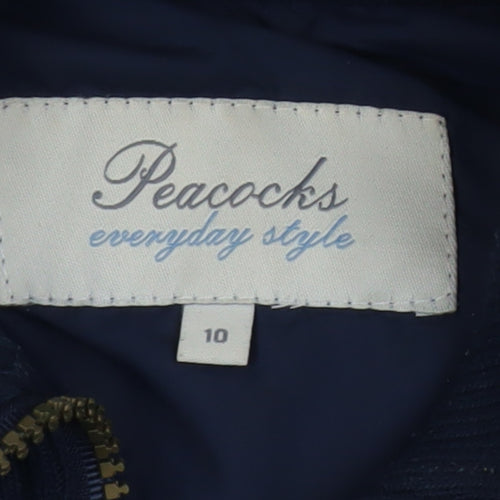 Peacocks Women’s Blue Hooded Puffer Waistcoat Size 10