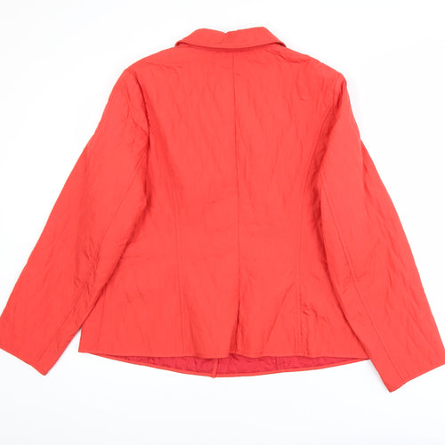 Marks & Spencer Womens Red Quilted Mid-Length Jacket Size 16