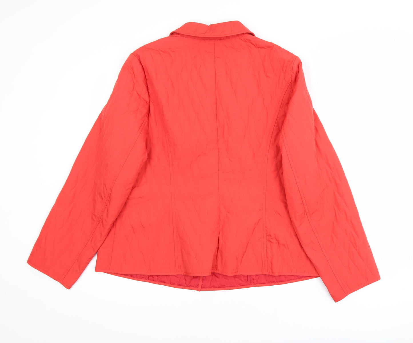 Marks & Spencer Womens Red Quilted Mid-Length Jacket Size 16