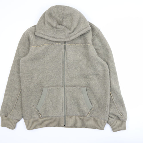 Marks and Spencer Blue Harbour Men's Grey Hooded Fleece Jacket L