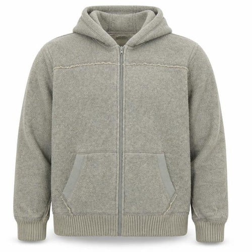 Marks and Spencer Blue Harbour Men's Grey Hooded Fleece Jacket L