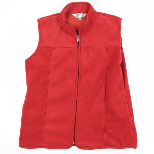 Tigi Wear Women's Red Fleece Waistcoat Bodywarmer Size 14