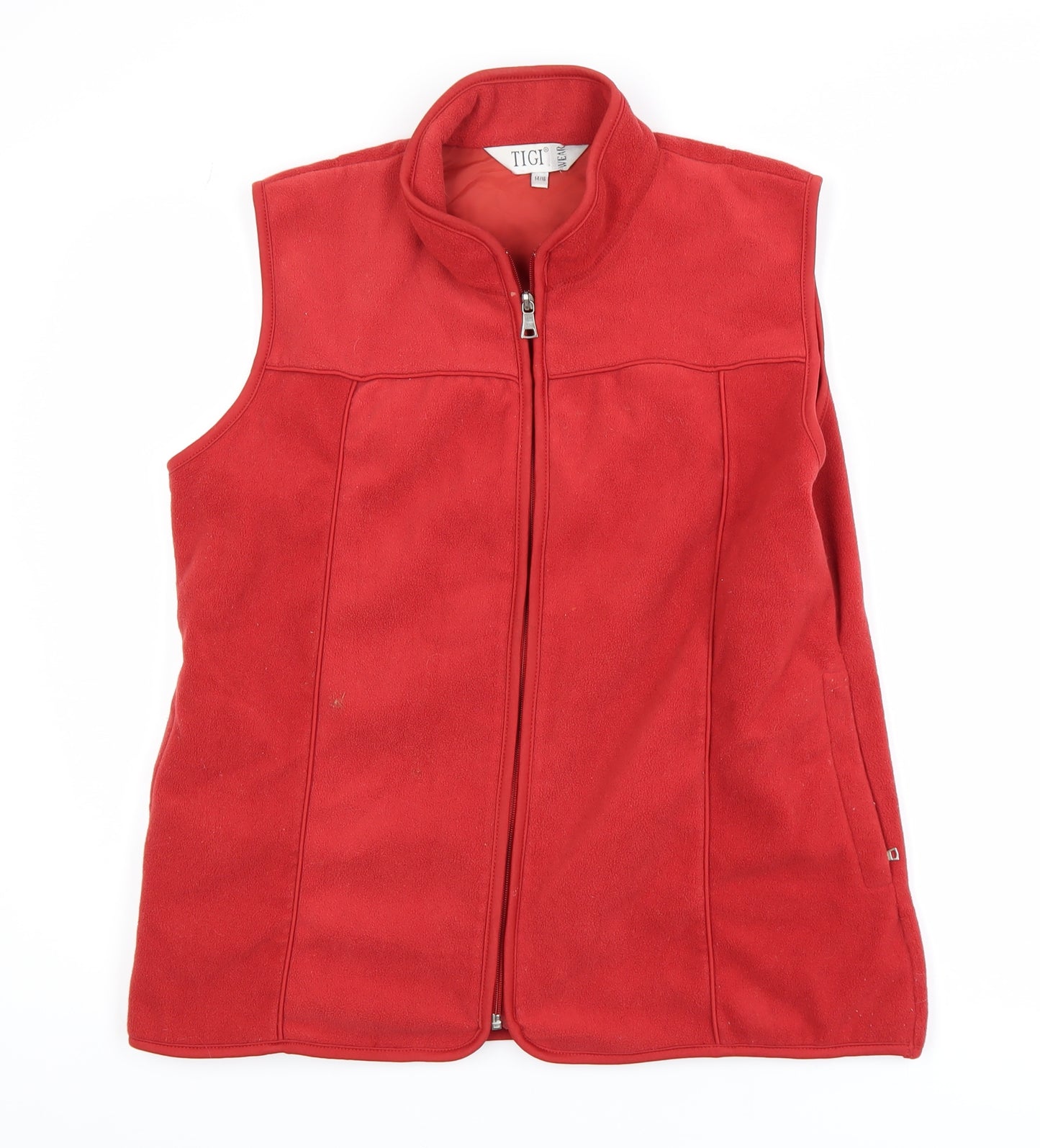 Tigi Wear Women's Red Fleece Waistcoat Bodywarmer Size 14