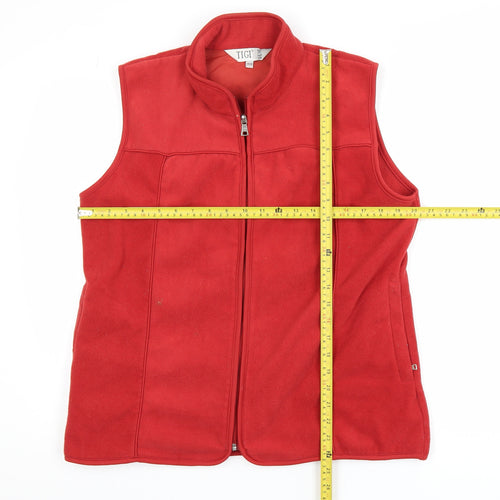 Tigi Wear Women's Red Fleece Waistcoat Bodywarmer Size 14