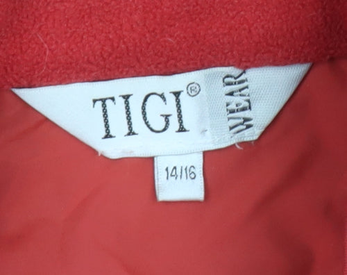 Tigi Wear Women's Red Fleece Waistcoat Bodywarmer Size 14