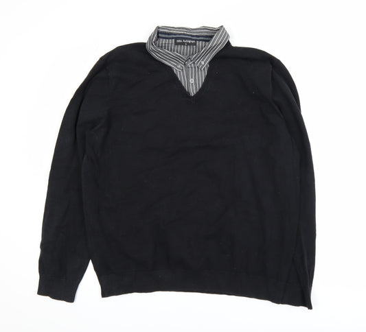Marks and Spencer Men’s Black XL Autograph V-Neck Jumper
