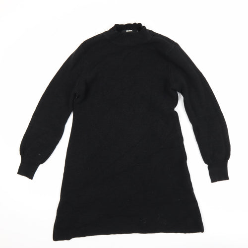 Bik Bok Womens Black XS Mock Neck Long Sleeve Tunic Jumper Dress