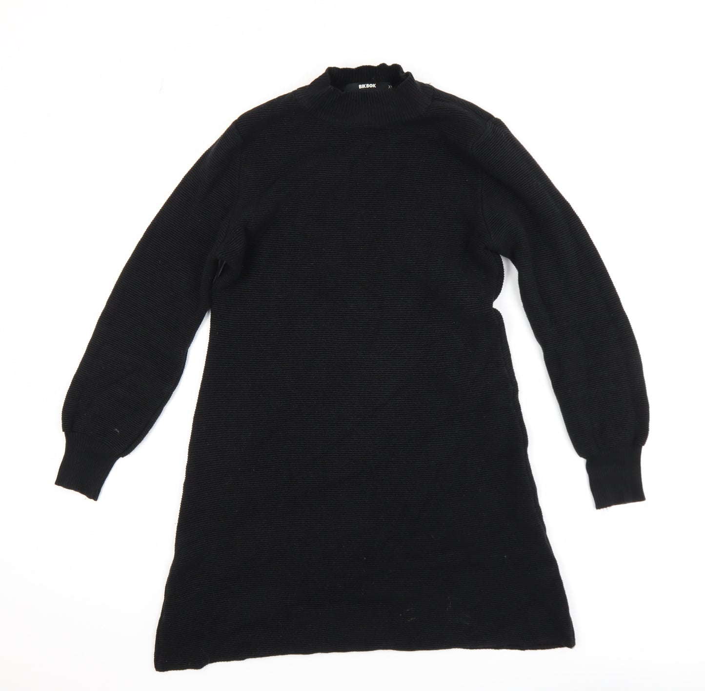 Bik Bok Womens Black XS Mock Neck Long Sleeve Tunic Jumper Dress