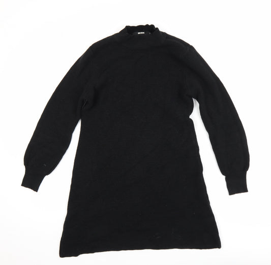 Bik Bok Womens Black XS Mock Neck Long Sleeve Tunic Jumper Dress