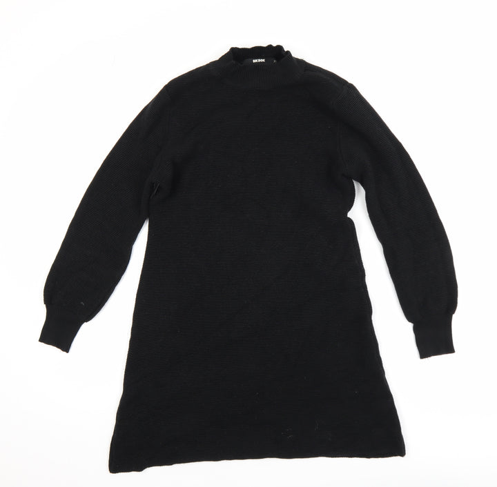 Bik Bok Womens Black XS Mock Neck Long Sleeve Tunic Jumper Dress